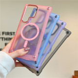 Hybrid Bumper Shockproof Matte Clear Magnetic for Magsafe Wireless Charging Case For Samsung S24 S22 S23 Ultra Plus Cover