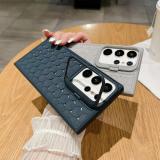 Lens Holder Magnetic Case for Samsung Galaxy S24 S23 FE Plus Ultra Anti-fall Honeycomb Dissipate Heat Wireless Charge Soft Cover