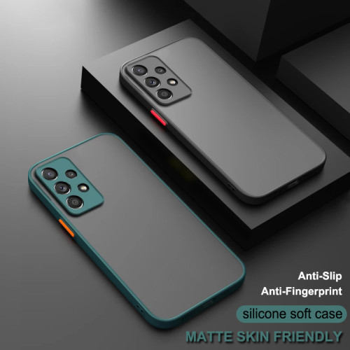Matte Black Transparent Shockproof Case For Samsung Galaxy S24 S23 S22 S21 Ultra Plus A34 A54 5G Luxury Camera Protective Cover