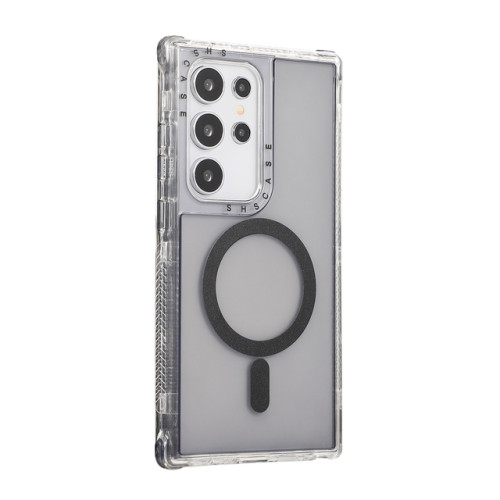 Luxury Transparent Shockproof Airbag Magnetic Wireless Charge For Magsafe Case For Samsung Galaxy S24 Plus Ultra 5G Clear Cover