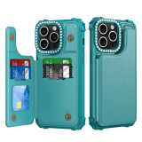 Luxury Glitter Bling Cards Slot Holder Wallet Flip Phone Case For Samsung Galaxy S24 Ultra Plus Purse PU Leather Back Cover