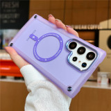 Hybrid Bumper Shockproof Matte Clear Magnetic for Magsafe Wireless Charging Case For Samsung S24 S22 S23 Ultra Plus Cover
