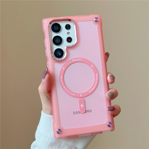 Hybrid Bumper Shockproof Matte Clear Magnetic for Magsafe Wireless Charging Case For Samsung S24 S22 S23 Ultra Plus Cover