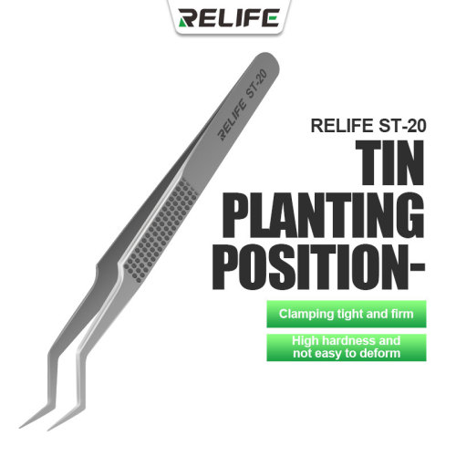 RELIFE ST-20 3D Tweezers High Precision Flying Line Super Hard Tweezer for Planting Tin IC Chip Phone Repair Forceps Tools