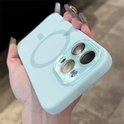 Liquid Silicone Magnetic Case For iPhone 15 14 13 12 Pro Max For Magsafe Wireless Charging Solid Color Shockproof Phone Cover