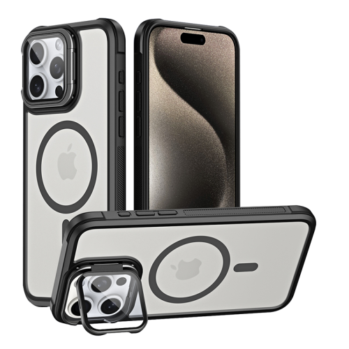 Magsafe Magnetic Wireless Charging TPU+Frosted Backboard Holder Shockproof Phone Case For IPhone 16 15 Pro Max 13 12 11 14 Pro Max