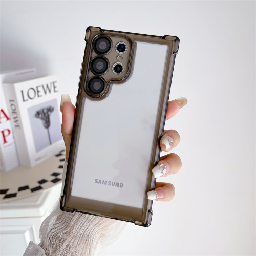 Luxury Transparent Phone Case For Samsung Galaxy S24 Ultra S23 FE S22 Plus Camera Protection Shockproof Bumper Clear Cover Shell