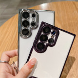 For Samsung Galaxy S24 Ultra S22 Plus S23 FE A54 A34 A24 A53 A33 Electroplated Transparent Lens Film Protection Shockproof Cover