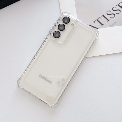 Luxury Transparent Phone Case For Samsung Galaxy S24 Ultra S23 FE S22 Plus Camera Protection Shockproof Bumper Clear Cover Shell