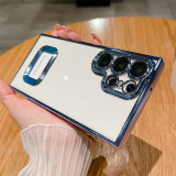 For Samsung Galaxy S24 Ultra S22 Plus S23 FE A54 A34 A24 A53 A33 Electroplated Transparent Lens Film Protection Shockproof Cover