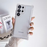 Luxury Transparent Phone Case For Samsung Galaxy S24 Ultra S23 FE S22 Plus Camera Protection Shockproof Bumper Clear Cover Shell