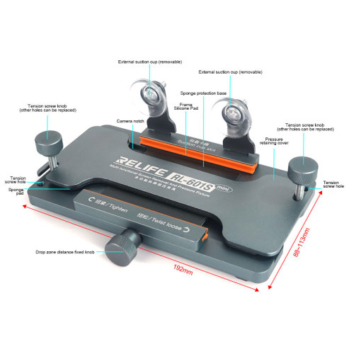 RELIFE RL-601S Mini Multi-function Screen Removal Tool Pressure Holding Fixture for Mobile Phone LCD Back Cover Glass Repair