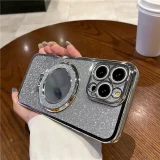 Luxurious Magnetic Phone Holder Cover Plating Glitter Mirror Case for Samsung S24 Ultra S23 FE S21 S20 S10 S8 S9 Note 20 10+