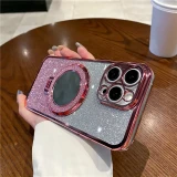 Luxurious Magnetic Phone Holder Cover Plating Glitter Mirror Case for Samsung S24 Ultra S23 FE S21 S20 S10 S8 S9 Note 20 10+