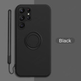 Liquid Silicone Case For Samsung S24 S23 Ultra S22 S21 S20 FE S10 S9 Plus Note 20 Ultra 10 Plus Magnetic Ring Holder Phone Cover