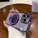 Luxurious Magnetic Phone Holder Cover Plating Glitter Mirror Case for Samsung S24 Ultra S23 FE S21 S20 S10 S8 S9 Note 20 10+