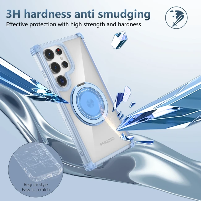 360 Degree Anti-Fall Rotating Stand Phone Case For Samsung 22 23Ultra 24Ultra Luxury Magnetic Cover For Samsung 24Plus 23 22Plus
