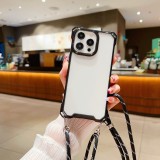 Lanyard Case For Samsung Galaxy A55 A15 A35 A54 A14 A34 A53 A52 S24 Ultra S23 FE Four Corner Crossbody Strap Armor Clear Cover