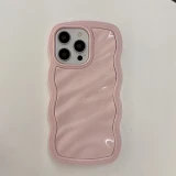 2 in 1 Wavy Phone Case for IPhone 15 14 13 12 11 Pro Max Silicone Heavy Duty Shockproof Protective Candy Cute Cover