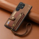 Wrist Strap Phone Case for Samsung Galaxy S24 Plus S23 S21 FE S22 Ultra A24 A34 A54 A05 A15 A25 A35 A55 Wallet Card Holder Cover