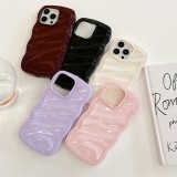 2 in 1 Wavy Phone Case for IPhone 15 14 13 12 11 Pro Max Silicone Heavy Duty Shockproof Protective Candy Cute Cover