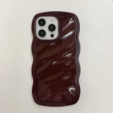 2 in 1 Wavy Phone Case for IPhone 15 14 13 12 11 Pro Max Silicone Heavy Duty Shockproof Protective Candy Cute Cover