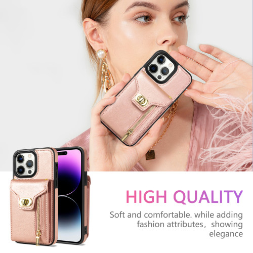 Zipper Crossbody Wallet Case For iPhone 16 15 14 13 Pro Max 12 11 XR XS 8 7 Plus SE 2022 Metal Buckle Leather Card Slot Phone Cover