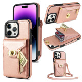 Zipper Crossbody Wallet Case For iPhone 17 Air 16 15 14 13 Pro Max 12 11 XR XS 8 7 Plus SE 2022 Metal Buckle Leather Card Slot Phone Cover