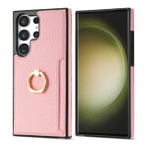 Leather Case For Samsung Galaxy S24 Ultra S23 Ultra S22 Plus S21 FE A54 A14 A52 A53 A13 A52 Ring Holder Cards Solt Phone Cover
