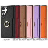 Leather Case For Samsung Galaxy S24 Ultra S23 Ultra S22 Plus S21 FE A54 A14 A52 A53 A13 A52 Ring Holder Cards Solt Phone Cover
