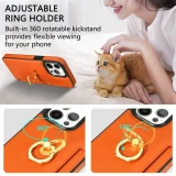 Card Solt Litchi Leather Wallet Case For iPhone 17  Air 11 12 13 14 15 16 Pro Max 15 Plus Ring Holder Cover For iPhone 15 Pro Soft Cover