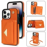 Leather Crossbody Case For iPhone 17 Air 16 15 Pro Max 14 13 12 XR XS X 7 8 Plus SE 2022 Multi Cards Solt Wallet Long Lanyard Bag Cover