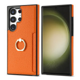 Leather Case For Samsung Galaxy S24 Ultra S23 Ultra S22 Plus S21 FE A54 A14 A52 A53 A13 A52 Ring Holder Cards Solt Phone Cover