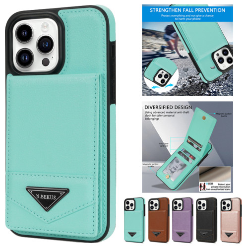Wallet For iPhone 16 15 Pro Max 14 Plus 13 Pro 12 Mini 11 Pro Max XS XR 8 7 6 6s Plus Case Hardware Anti-theft Brush Leather Cover