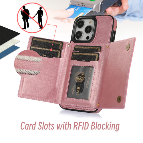Glitter Leather Wallet Case for iPhone 16 15 14 11 12 13 Pro Max XR XS Max 7 8 Plus SE 2022 RFID Blocking Card Holder Phone Cover