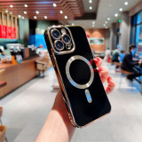 Luxury Electroplated Magnetic Magsafe Wireless Charge Case For iPhone 17 Air 16  11 12 13 15 Pro Max 14 Plus Soft Silicone Shockproof Cover