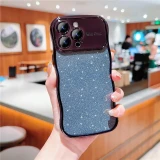 Electroplating Wave Silicone for IPhone 17 Air 16 15 14 Plus 13 12 11 Pro Max Glitter Powder Soft Shockproof Fall Prevention Cover