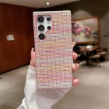 Woven Pattern Phone Case for Samsung S24 Ultra S23 Plus S22 + Small Fragrance Shockproof Protective PU Leather Cover