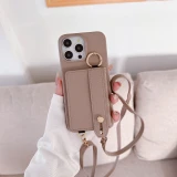 Wrist Strap Crossbody Phone Case for IPhone 15 14 12 11 Pro Max 13 Mini 15 14 Plus Wallet with Card Holder Ring Leather Cover