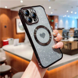 Luxury Plating Frame Magsafe Magnetic Phone Case For iPhone Wireless  17 Air 16 11 12 13 14 15 Pro Max Gradual Glitter Cover On 14 Plus