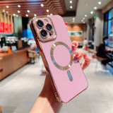 Luxury Electroplated Magnetic Magsafe Wireless Charge Case For iPhone 17 Air 16  11 12 13 15 Pro Max 14 Plus Soft Silicone Shockproof Cover