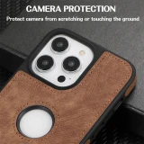 Slim PU Leather Stitching Phone Case for iPhone  17 Air 16 15 14 13 12 11 Pro Max X XS XR 7 8 Plus SE 2020 2022 Logo Hole Soft Back Cover