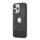 Slim PU Leather Stitching Phone Case for iPhone  17 Air 16 15 14 13 12 11 Pro Max X XS XR 7 8 Plus SE 2020 2022 Logo Hole Soft Back Cover