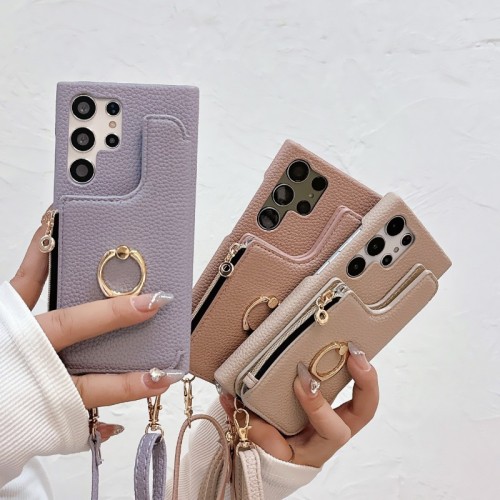 Crossbody Wallet Card Slot Phone Case for Samsung Galaxy S23 FE S24 S22 Ultra Plus A05 A05S A15 A25 A35 A55 A34 A54 Holder Cover