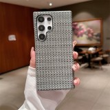 Woven Pattern Phone Case for Samsung S24 Ultra S23 Plus S22 + Small Fragrance Shockproof Protective PU Leather Cover