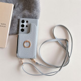 Crossbody Wallet Card Slot Phone Case for Samsung Galaxy S23 FE S24 S22 Ultra Plus A05 A05S A15 A25 A35 A55 A34 A54 Holder Cover