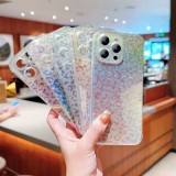 Fashion Transparent blue ray Leopard print glitter paper Phone Case For iPhone 13 14 Pro Max 12 11 15 Pro Soft Back Cover