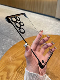 Luxury Clear Pltaing Hard Armor Frameless Case For Samsung Galaxy S24 S23 S22 S21Ultra PC Rugged Camera Lens Film Protection