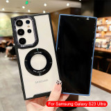 Shockproof Transparent PC Case For Samsung Galaxy S24 Ultra S23 S22 A54 A53 A52 A34 A33 Metal Camera Protection Back Cover