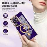 Electroplating Side Love Heart Phone Case for Samsung Galaxy S24 S23 Ultra S22 S21 Plus Protect Lens Shockproof Back Cover